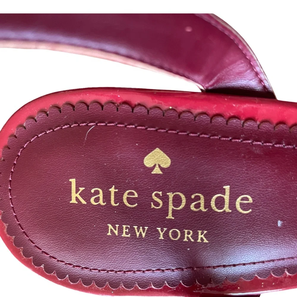 Kate Spade New York Red Patent Leather Ankle Strap Heels Size 8.5